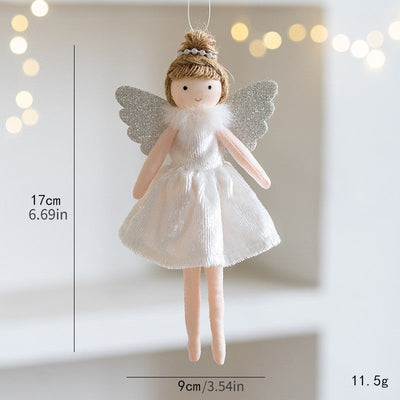 New Christmas Plush Angel Doll Pendant Ornaments Xmas Tree Hanging Decorations For Home Festive Party Decor 2024 New Year Gifts