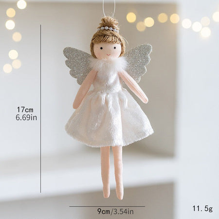 New Christmas Plush Angel Doll Pendant Ornaments Xmas Tree Hanging Decorations For Home Festive Party Decor 2024 New Year Gifts