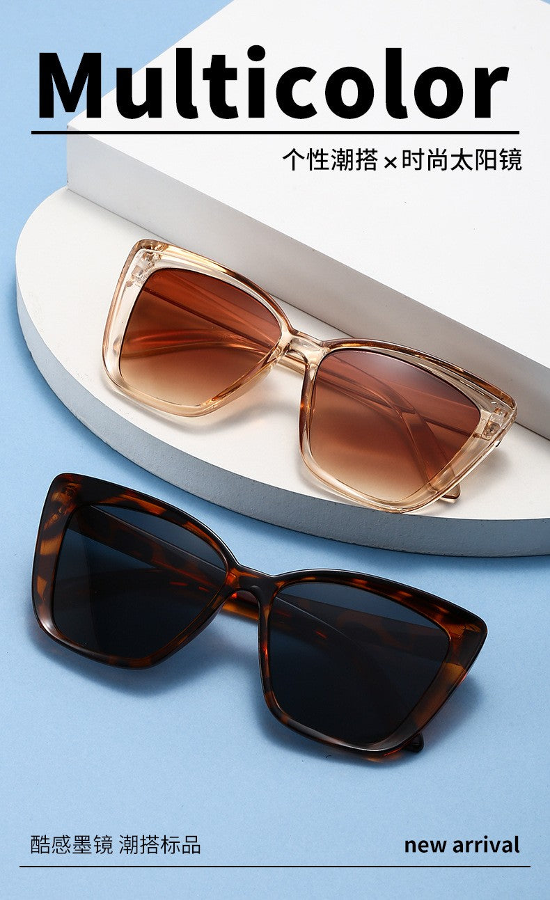 Fashion Street Trend Cat Eye Sunglasses Women Leopard Square Frame Sun Glasses UV400 Lady Brand Designer Eyewear ????? ??? ?????