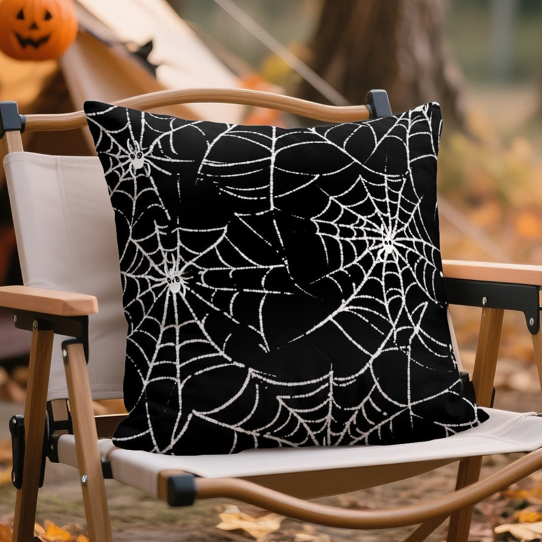 Halloween Ghost Pumpkin Print Cushion Cover Peach Skin Velvet Room Home Sofa Living Office Car Simplicity Pillow Cover 45x45CM