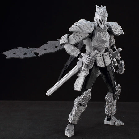 ?9L3D Lucky13 Silver Armor Knight Action Figure Dummy13 with TripleWeapon T13 Multi-Jointed 3D Printed Collectible Toy Titan13?