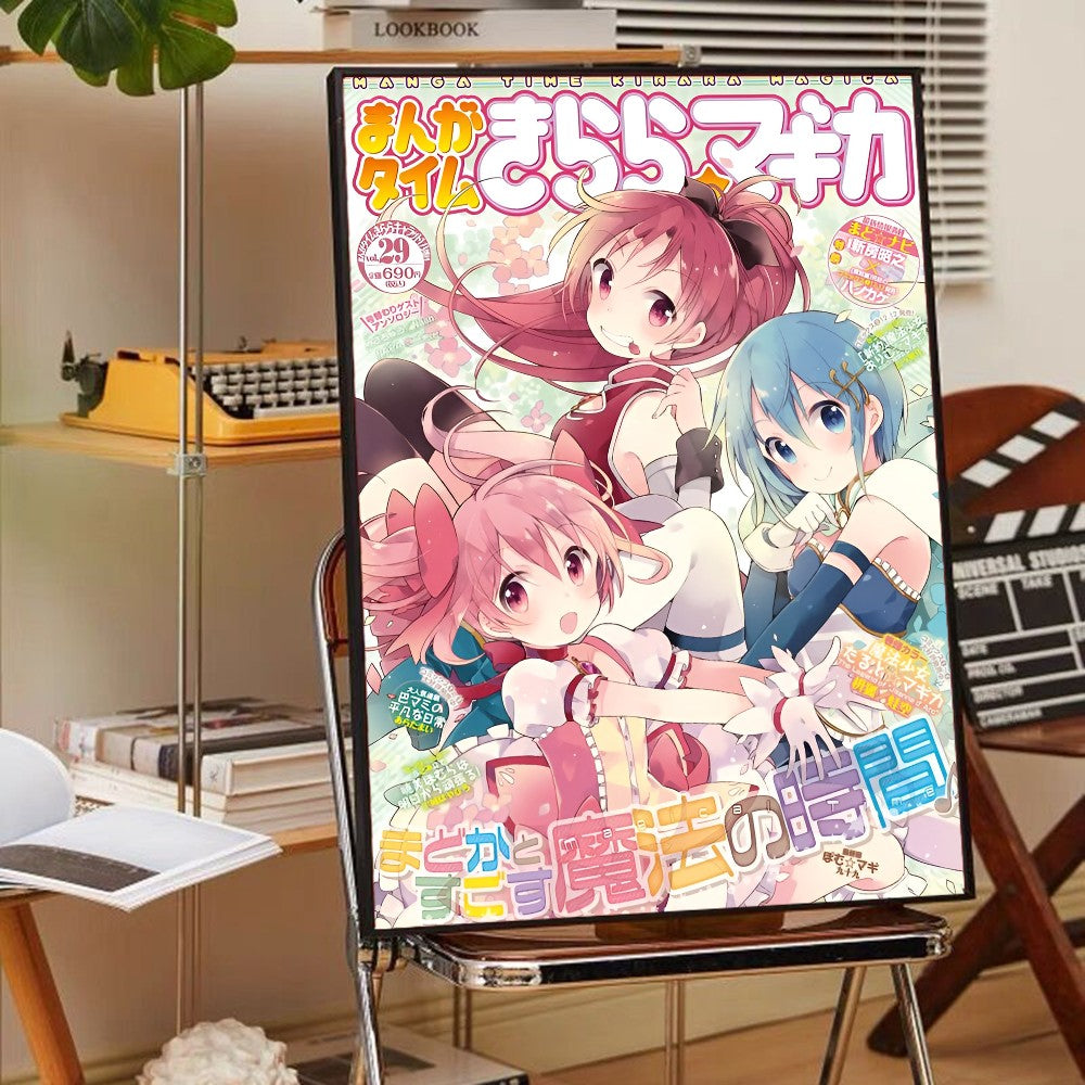 Puella Magi Madoka Magica Poster Anime Posters Sticky HD Quality Wall Art Retro Posters For Home Kawaii Room Decor