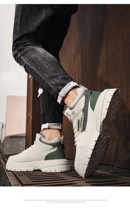 Men's autumn casual high-top sneakers, men's walking sneakers, outdoor sneakers, men's sports shoes, soft-soled walking shoes