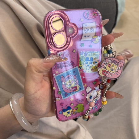 Ins Japan Lovely Anime Cute Cartoon Glitter Phone Case For iPhone 16 15 14 13 12 11 Pro MAX XR XS MAX 7 8 Plus Y2K Kawaii Cover