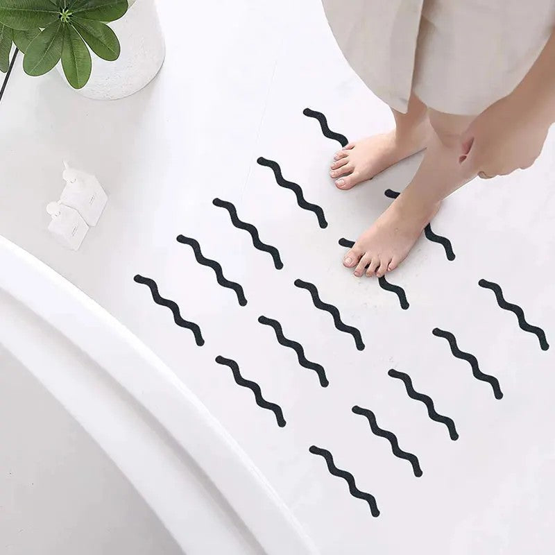24Pcs Anti Slip Strips S-shaped Colorful Shower Stickers Bathtub Shower Stair Floor Safety Tape Bathroom Mats Bath Supplies