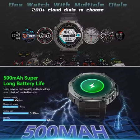 2025 Original T-Rex 3 Ultra Military GPS Smartwatch Built-in GNSS Compass Altimeter 10ATM Waterproof Sports Smartwatch Men Women
