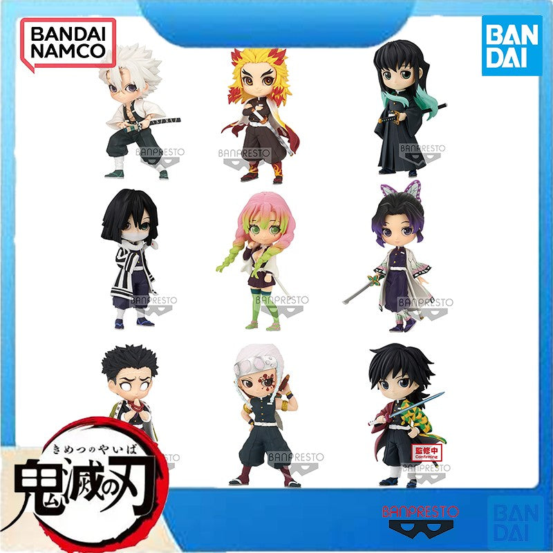 Bandai Official Demon Slayer Q posket Petit - Nine Hashira & Nezuko - Kyojuro Rengoku, Mitsuri Kanroji, Official Mini Figure