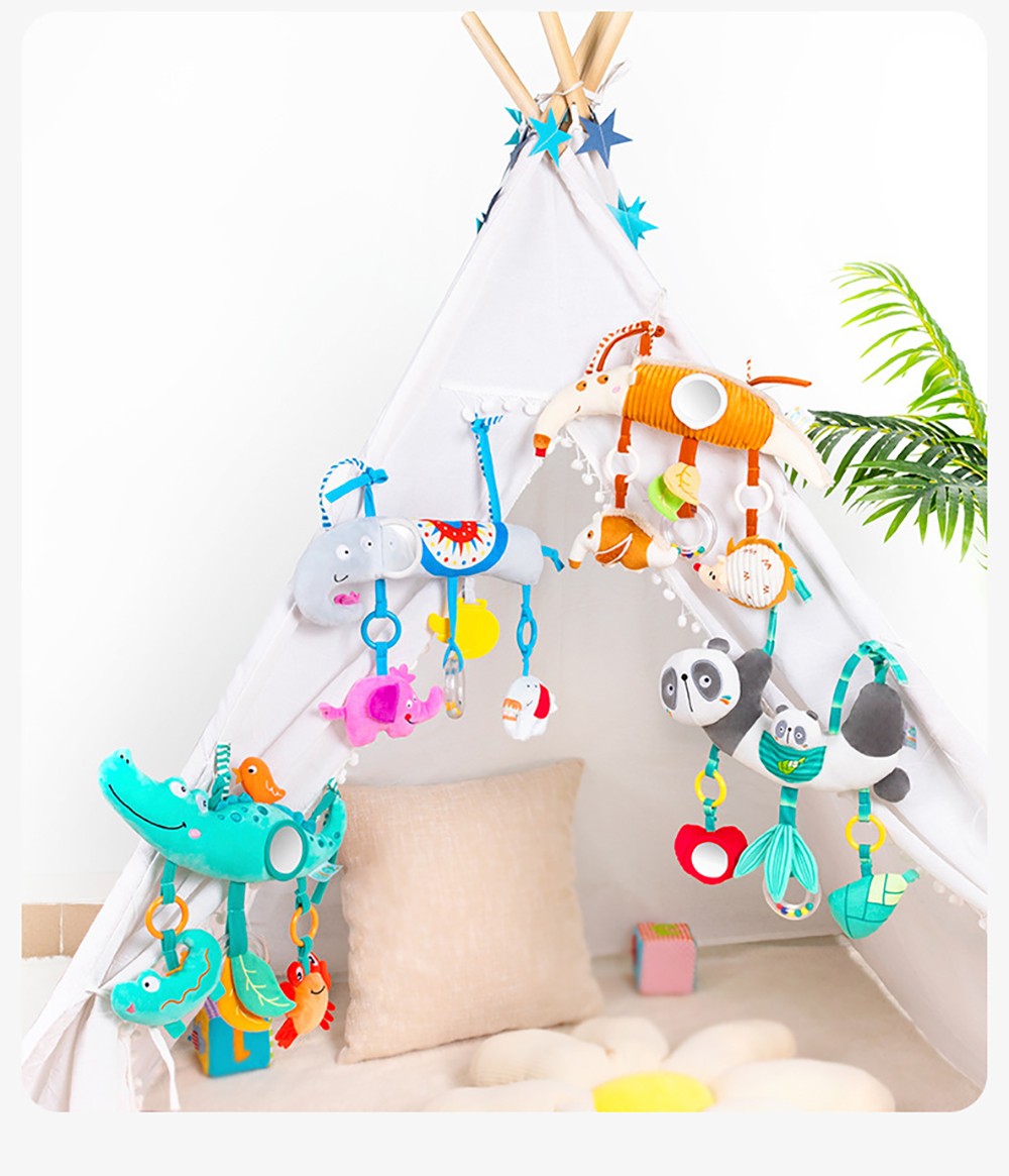 Baby Baby Stroller Arch Toys Car Seat Activity Hanging Toy Infant Soft Plush with Sound Wind Chimes Dolls for Babie Newborn Gift
