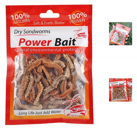 1Bag Dry Sandworms Fishing Lure Eco-friendly Fish Bait Portable Seductive Food For Aquatic Animals Enticement Usage 10g