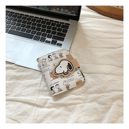 Snoopy Purse Anime Cartoon Short Coin Wallet High Value Cute Zipper Student  ID Holders Multi Slot Bag Women Men Birthday Gifts