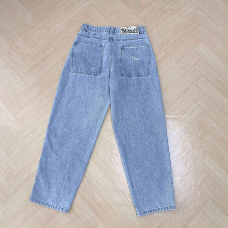 Dime Baggy Straight Leg Loose Casual Streetwear Skateboard Men's Jeans ENIM PANTS Washed Denim Long Short Hip Hop Style