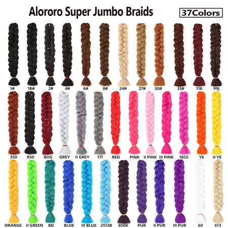 Alororo Synthetic Jumbo Braid Hair 82 Inch African Fake Hair High Temperature Fiber Puple Red Braiding Hair Extensions for Women