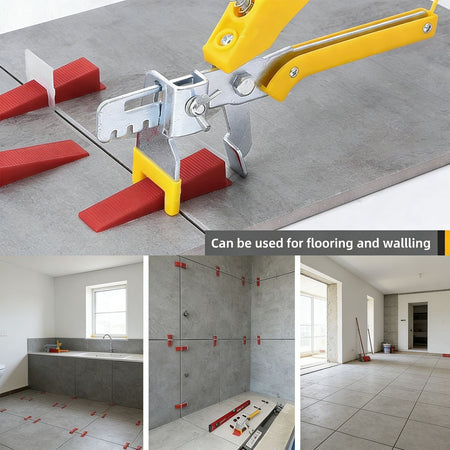 50-200pc Wall Floor Tile Leveling System Clips Ceramic Leveler Spacer Plier Wadge Kit for Tile Laying Construction Building Tool
