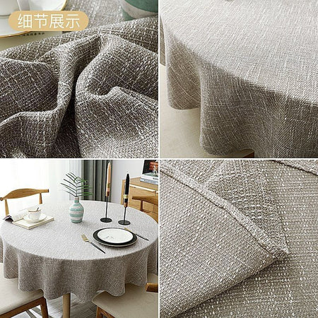 Round Table Cover Linen Round Tablecloth Solid Color Table Cloth Dining Tea Home Hotel Banquet Fabric Tablecloth