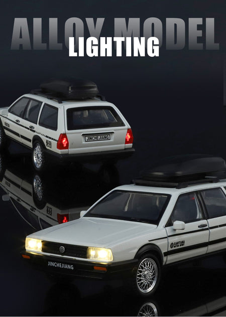 1:32 Scale VolksWagenwerk Santana Wagon Alloy Diecast Model Decorative Trendy Ornaments For Friend Gift Sound And Light Toys