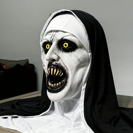 New Mask Frightening Nun Costume Synthetic Latex Street Style Horror Accessory Realistic Details Halloween Horror Theme Events