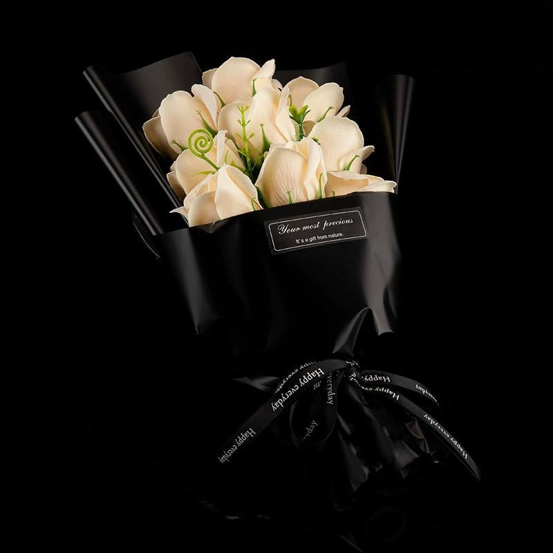9 Heads Soap Flower Rose Bouquet Artificial Flower For Christmas Wedding Birthday Party Valentine's Day DIY Gift Home Decoration