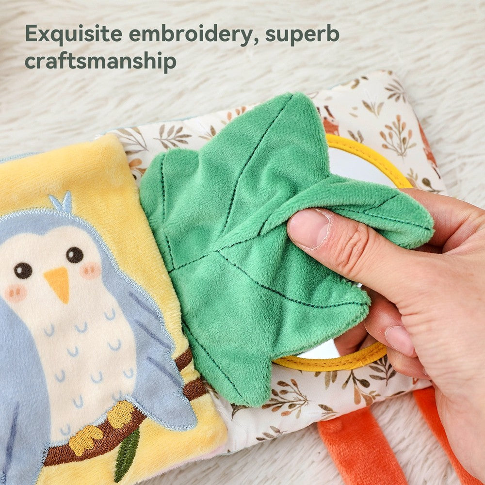 Baby Toys for 0 12 Months Cloth Book Early Educational Sensory Book Baby Soft Books Fluffy Cartoon Elephant Books With Mirror
