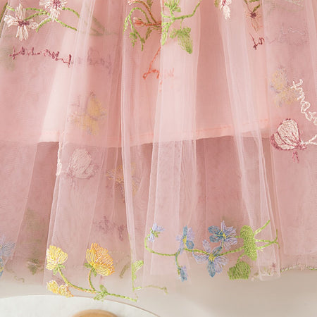 Summer New Sweet Butterfly Wing Baby Girl Princess Dress, Floral Chiffon Wedding Party Children'S Sleeveless Clothes (0-4 Years?