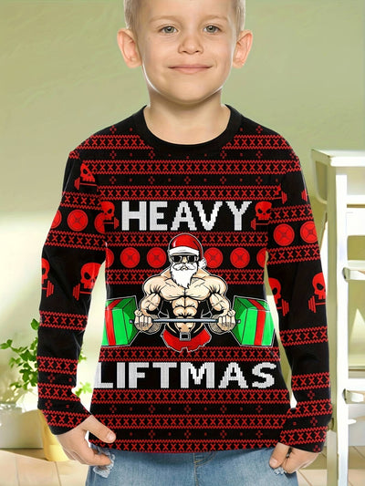 Children's Clothing Boys Tshirt Long Sleeve Creative 3D Christmas Print Kids Spring Fall Clothes Casual O-Neck Girl Clothes Tops