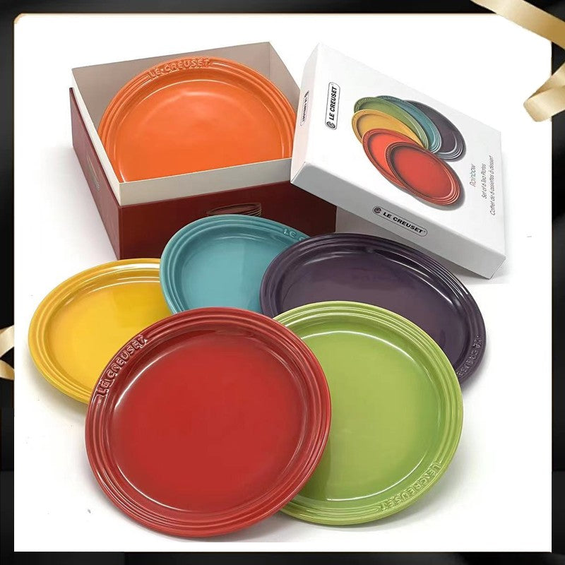 Le Creuset Cool Color Ceramic Dinner Plate Set High-Temperature Resistant 18cm/23cm Flower Plate Kitchen Dining Tableware
