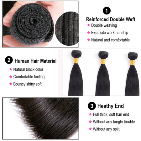 8-40" Bone Straight Human Hair Bundles 1/3/4 PCS Brazilian Hair Weave Raw Human Hair Bundles Deal Virgin Hair Extensions Lumiere