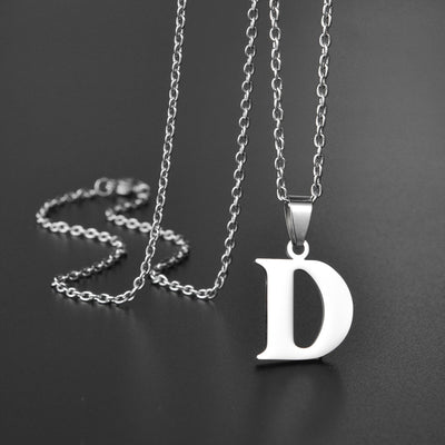 26 Alphabet Letters A-Z Name Pendant Stainless Steel Necklace Initial Minimalist Necklaces For Men Women Fashion Gifts Wholesale