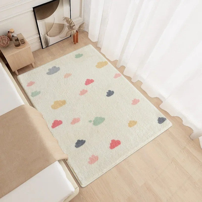 Modern Minimalism Bedroom Fluffy Carpet Area Carpets Living Room Children Girl Room Soft Rug Non-Slip Washable Mat