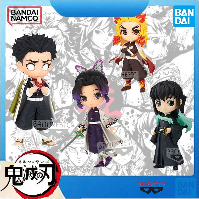 Bandai Official Demon Slayer Q posket Petit - Nine Hashira & Nezuko - Kyojuro Rengoku, Mitsuri Kanroji, Official Mini Figure
