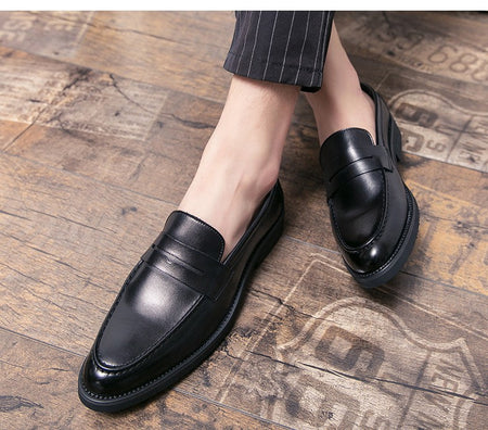 High Quality Casual Business Shoes Men Leather Loafers Classic Men's Dress Shoes Formal Office Leather Brogues Shoes Male