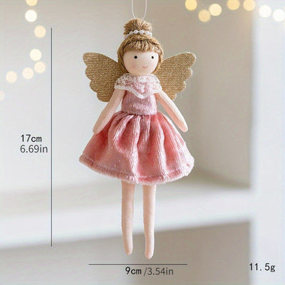 New Christmas Plush Angel Doll Pendant Ornaments Xmas Tree Hanging Decorations For Home Festive Party Decor 2024 New Year Gifts