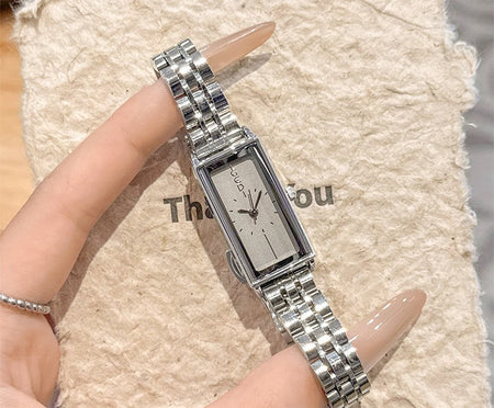 GEDI Square Watch Stainless Steel Gold Vintage Watches for Woman Luxury Elegant Waterproof Quartz Wristwatch Gifts Girlfriend