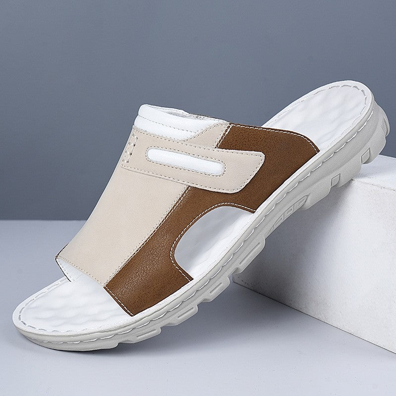 Men's sports shoes, summer casual shoes, beach sandals, slippers, outdoor walking, comfortable, leather, fashionable, lightweigh