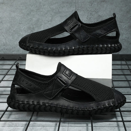 Summer Men Sandals Genuine Leather Mens Casual Shoes Outdoor Men Leather Sandals for Men Beach Shoes Roman mens Shoes