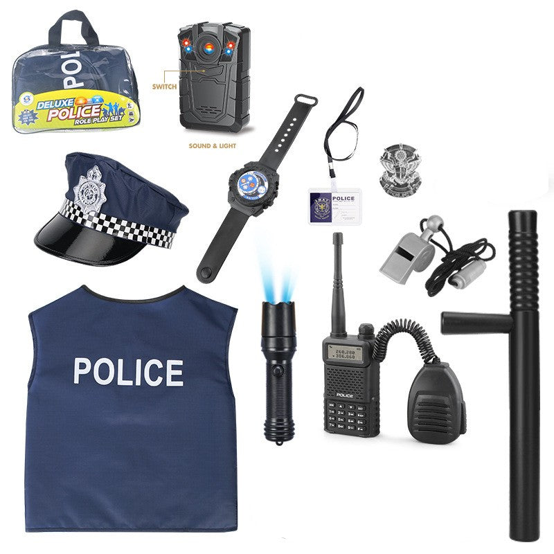 Police Cosplay Costumes for Unisex, Police Toys, Policeman, Compass, Whistle, Police Badge, Carnival Costume Props, Halloween