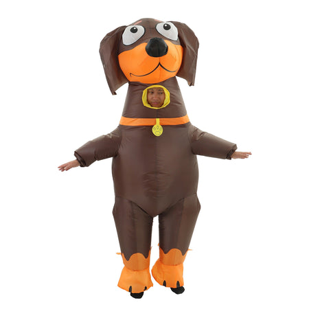 Dog Dachshund Inflatable Costume Adult, Full Body Blow Up Costume for Halloween Easter Carnival Christmas Drag Party