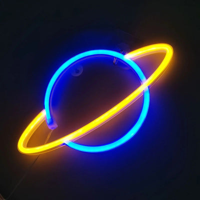 Neon Sign Alien Face Shaped Wall Hanging Lights for Home Game Room Saucerman  Plant LED Night Lamps Xmas Party Holiday Art Decor