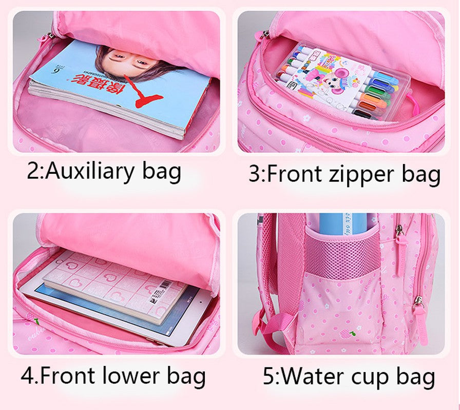 Orthopedic Primary Kid Backpack School Bags for Girls Fruit Flower Color Grades 1-3-6 Children's Backpack Teen Rucksack Mochila