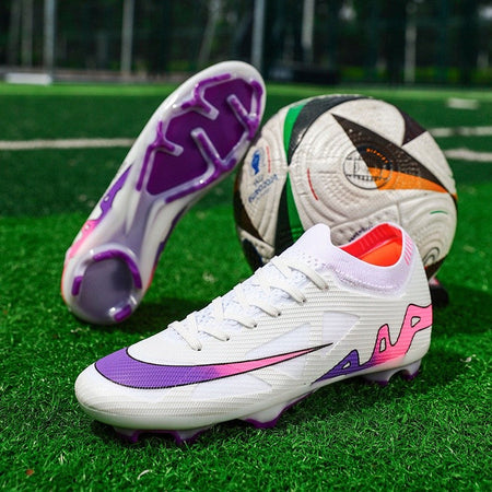 New Men Football Boots Long Spikes Ultralight Grass Cleats Match Indoor Breathable Soccer Shoes Sneakers Training Drop Shipping