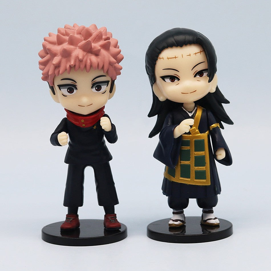 7 Pcs/Pack Q Posket Jujutsu Kaisen 9cm Figure Satoru Gojo Itadori Yuji Geto Suguru Nobara Megumi Collection Character Ornaments