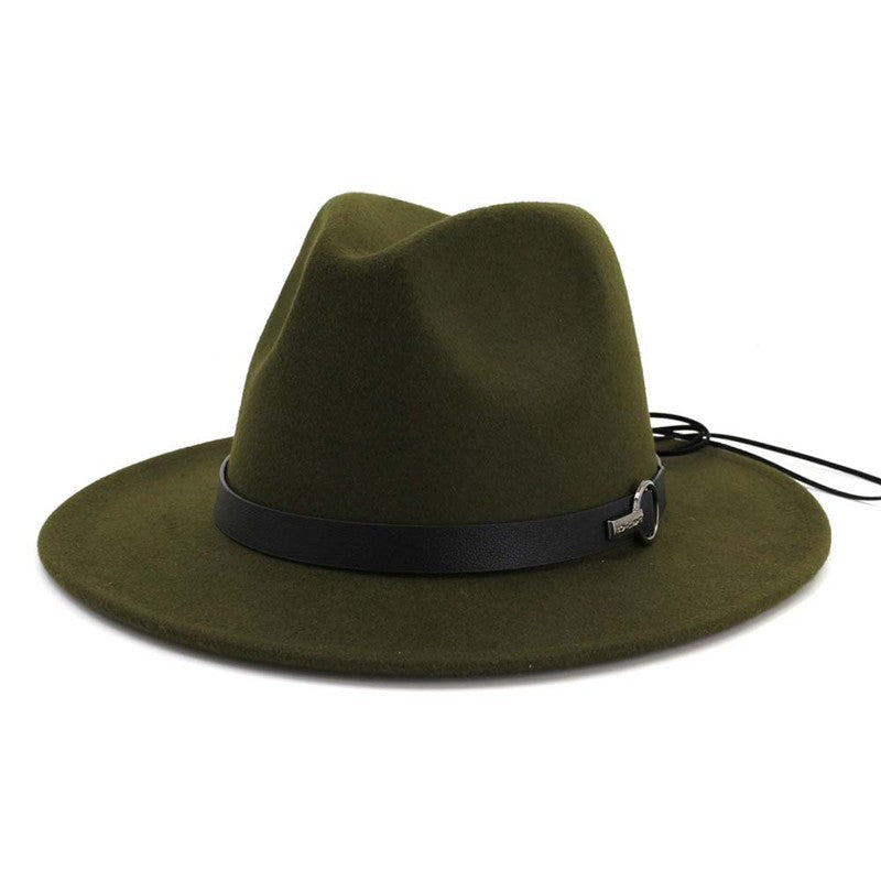 QBHAT Women Men Wide Brim Wool Felt Jazz Fedora Hats Panama Style Cowboy Trilby Party formal Dress Hat Large Size Yellow white