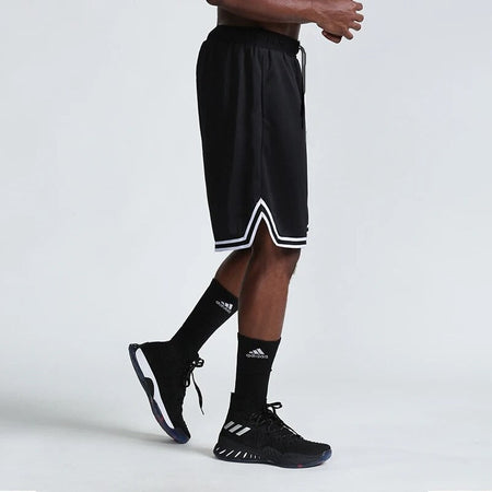 SONECHOKI Knee Length Basketball Shorts Men Striped Loose Running Sport Gym Mesh Breathable Fitness Training Workout Bottom Male