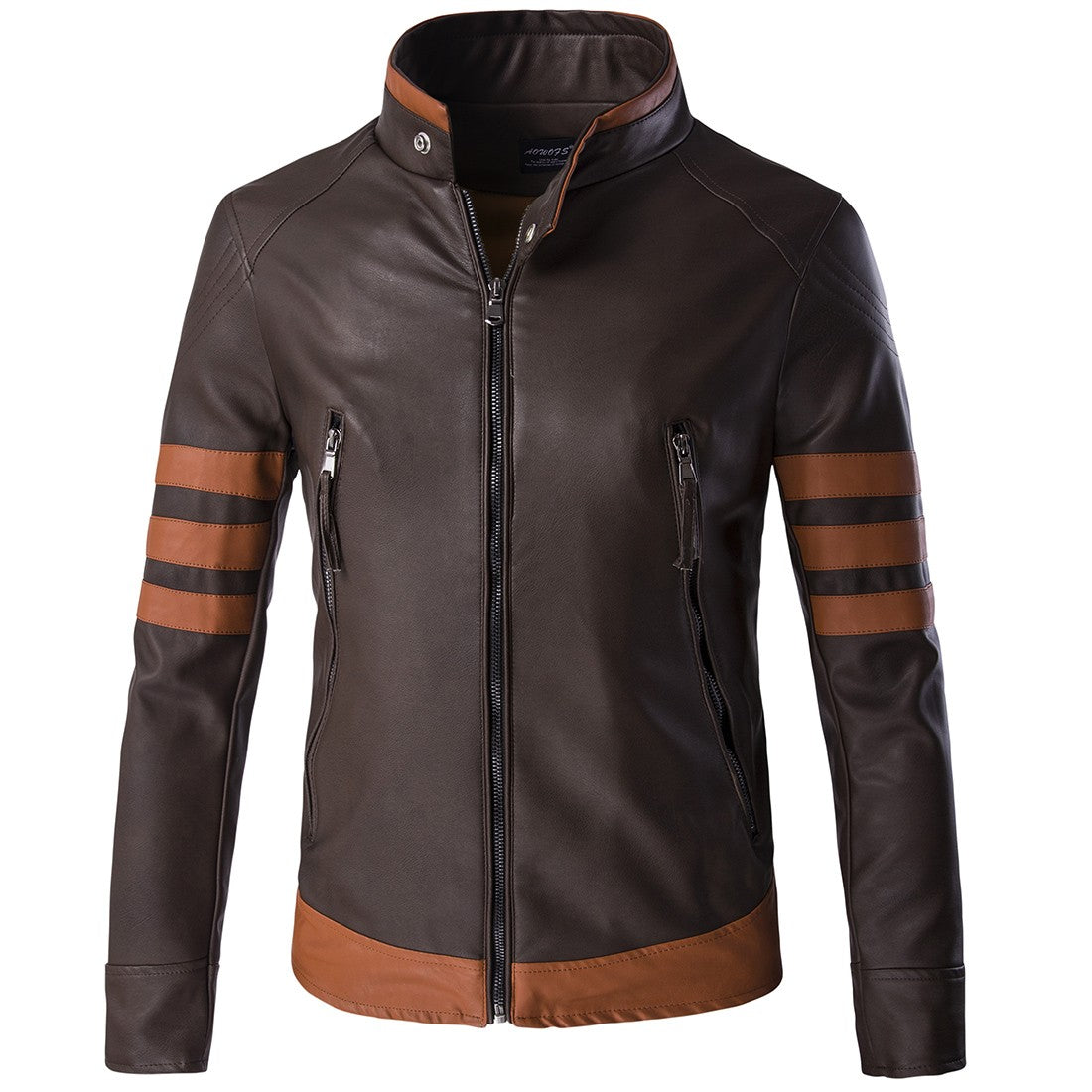 High-end Brand Men's Zipper Leather Jacket Wolverine Slim Fit Short Coat Retro Locomotive Logan Bomber PU Leather Jacket 5XL-M