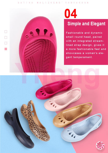 Certified Satihu Summer New Lightweight Anti Slip Hole Shoes  Clog For Women's Flat Bottom Sandals Nurse Outdoor Beach Jelly