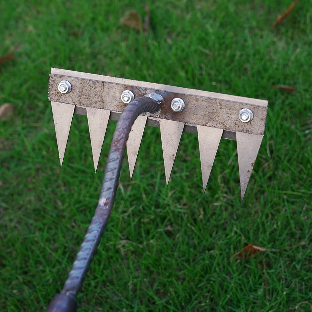 1PCS Teeth Carbon Steel Garden Hand Rake for Farm Garden Weeding Tools Scarifier Agricultural Nail Harrow Metal Harrow