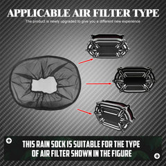 Motorcycle Rain Sock Air Filter Cover Waterproof Protective Cover Black For Harley Touring Dyna Softail Sportster 883 1200 48 72
