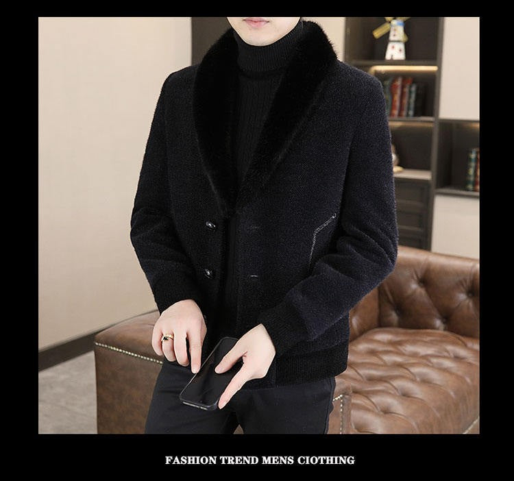 2024 Winter Woolen Jacket for Men Thick and Plush Warm Lapel Trench Coat Casual Business Wool Blends Social Streetwear Overcoat