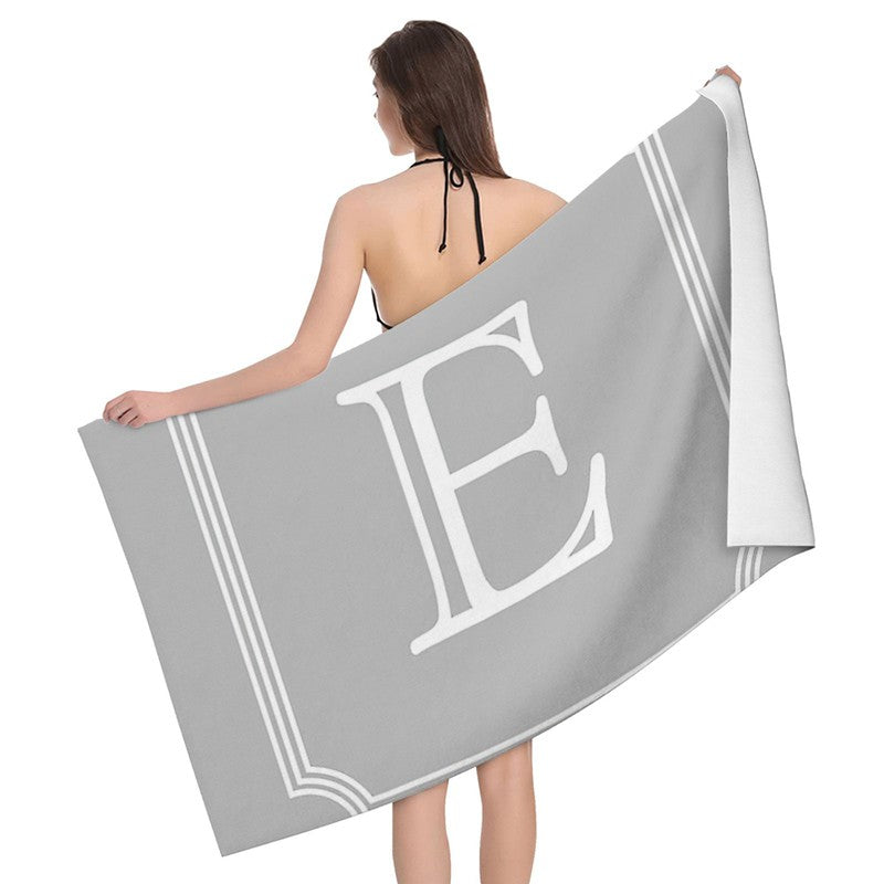 Home bath towels for the body towels bathroom letters and flower quick drying microfiber beach towel man and women large sports