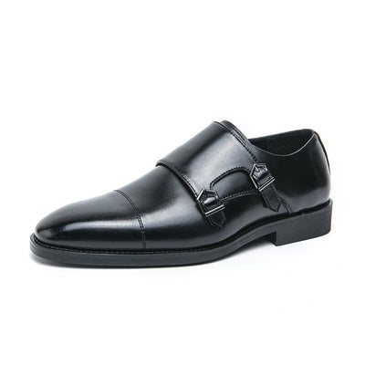Large size men's three-point casual leather shoes men's leather business gentleman British style dress men Mengke shoes