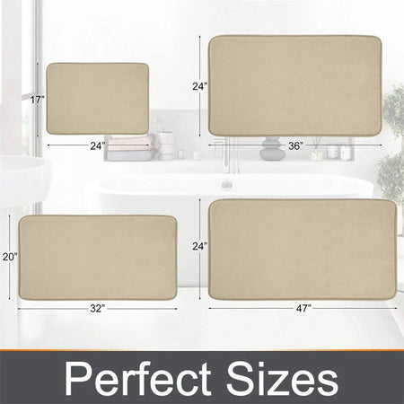Homaxy Super Absorbent Bath Mat Memory Foam Carpet Non-Slip Toilet Bathroom Rug Soft Living Room Bedroom Shower Decor Foot Rug